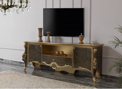 Sideboard Lowboard TV Stand RTV Wood Brown Living Room Table Luxury